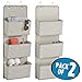 Produktbild mDesign 2er-Set Hängeaufbewahrung mit 3 Taschen – Accessoire Aufbewahrung für Sonnenbrillen, Handtaschen und Schuhe – Taschengarderobe zum Hängen – taupe/natur