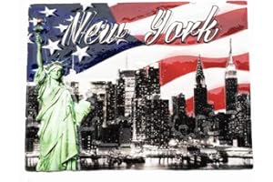 WEDAREGO Calamita da frigorifero con bandiera USA New York 3D America, idea regalo per la casa e la cucina, decorazione per frigorifero New York