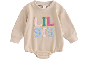 SAEEVIMA Kinder Mädchen Entspannt Sweatshirt für Schwestern Langarm Rundhalsausschnitt Kleine/Große Schwestern Print Pullover Shirt Famliy Sisters Passende Warme Kleidung