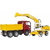 Bruder - Man Damperli Kamyon Ve Liebherr Ekskavat&ouml;r &Ouml;l&ccedil;ekli Model