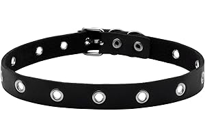 MILAKOO Noir Gothique Punk PU Cuir Collier Ras du Cou Collier O-Ring Collier pour Hommes Femmes