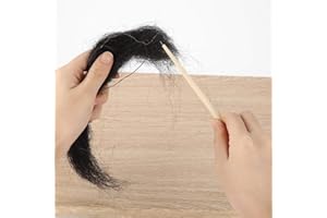 CUQUE Igła wentylacyjna peruki, igła do peruki koronki wentylacyjnej, igła do peruki, drewniana rączka do robienia peruk do igła do robienia fałszywej brody(Medium (can hook 3-4 hairs))