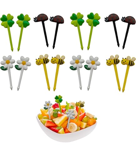 91 Fourchettes à Fruits Enfant DKDDSSS - Formes Animaux, Plastique Alimentaire, Réutilisable