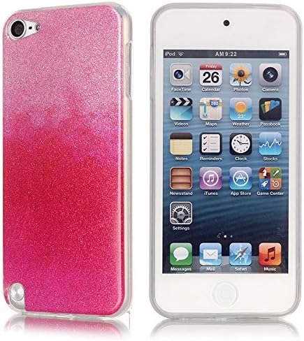 iKase iPod Touch 6th/5th Generation Glitter Back Pink Silicone Tpu Case Cover Clear Bumper Edges+2 Screen Protector