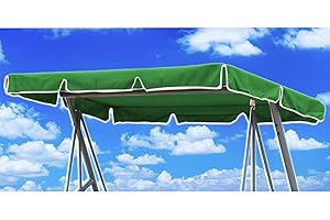 KEKAFU Hollywoodschaukel Ersatzdach 210x145, Hollywoodschaukel Dach Universalgröße, Hollywoodschaukel Dachbezug Universal, Sonnendach für Hollywoodschauke mit 2 Tunnelschlaufen 100% Polyester (Grün)