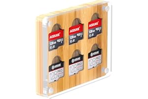 AODUKE 6 Slots Bambus Magnetverschluss TF Kartenhalter Micro SD Kartenetui für TF Karte Speicherkarte Aufbewahrungsbox Halter Storage Rack-06TF-Z