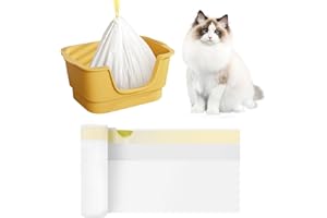 DONQTWAY Katzentoilettenbeutel, 20 Stück Weiß Katzenklo Beutel, Verdickt Katzenklo Tüten Mit Kordelzug, Katzenkotbeutel für Einfachere Reinigung Geeignet für Familien mit Katzen (79×45 cm)