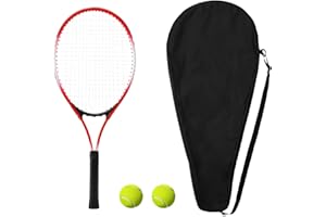NEW-YIJUNSHUN Aluminum Alloy Tennis Racquet Set | 27in Adult Tennis Racket with Carry Bag & 2 Balls