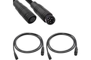 RUNCCI-YUN 2Pcs Ebike 6 Pin Waterproof Extension Cable Connector e-bikes male and female Plug Wire,6 pin cable connector,for electric bike light,Throttle,Ebrake-80cm M8