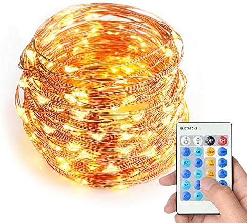 Led String Lights, Milocos 33 Ft 100 LEDs String Lights with Remote Control,Waterproof String Lights Party Wedding Christmas Lights for Indoor/Outdoor Home Garden Decorations ( UL certified 12v Adapter)