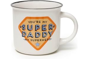 Legami - Cup Puccino, Tazza in Porcellana New Bone China, Tema Super Daddy, Take a Break Collection, Capacità 350 ml, Lavabile in Lavastoviglie, Utilizzabile in Microonde