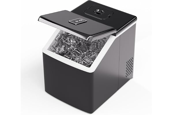 Klarstein Machine à Glaçons - Acier Inoxydable, 13kg/24h, Glaçons Transparents, Écran Tactile, Faible Consommation, Idéale pour Fêtes & Garden Parties