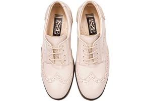 SIRRI Scarpe Eleganti da Ragazzo in Finta Pelle Verniciata Brogue con Lacci