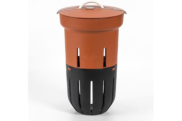 Urbalive Lombricomposteur 12L - pour Le lit Surélevé de Jardin - Bac à Compost pour Déchets Organiques - Sceau Extérieur avec Couvercle- en Plastique Recyclé, Terre Cuite