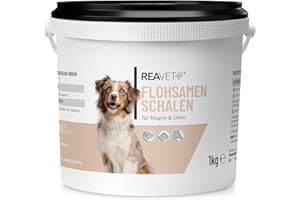 ReaVET Psyllium Indien pour Chevaux et Chiens 1 kg - entièrement Naturel, de qualité supérieure, Riche en Fibres, sans Gluten I psyllium pour Chevaux, Chiens et Chats de qualité supérieure