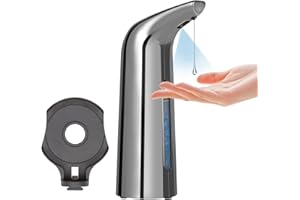 Mamiddle Automatyczny dozownik mydła bezdotykowy dozownik mydła z czujnikiem podczerwieni, wodoodporny IPX6 dla rodziny, szkoły, biura, hotelu, restauracji (srebrny-400 ml)