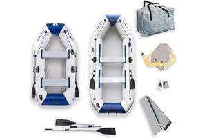 HOME DELUXE Bateau pneumatique 'Pike S' -Taille: S - 230 x 128 cm - Bateau pneumatique Moteur: sans Moteur- I Bateau à pagaie Gonflable, Bateau à rames en PVC, Bateau de pêche Gonflable