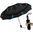 YBCCBY Windproof Travel Umbrella, Automatic Folding Umbrellas, 9-Rib Compact Travel Umbrella, Double Vented Canopy, 210T Teflon Coating, One-Touch Automatic Opening and Closing Handle