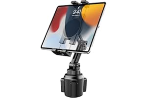 Soporte Tablet para Coche Portavasos, woleyi Porta iPad Camión Taza con Brazo Extensible [360° Giratorio & Estable] para iPad Pro Air Mini, Galaxy, Huawei, iPhone, 4-12.9" Móvils y Tabletas