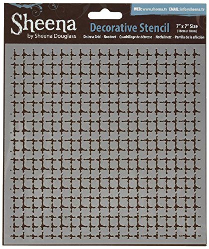 Crafter's Companion Sheena Douglass Decorative Stencil 7-inch x 7-inch-Distress Grid, Other, Multicoloured