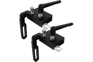 QENETY 75 Type Miter Track Stop, Aluminum Alloy Woodworking Track Stop Type 75, T Track Locator, T-Slot T-Tracks Fixed Woodworking Limiter, for Woodworking DIY Tools (2PCS,Black)