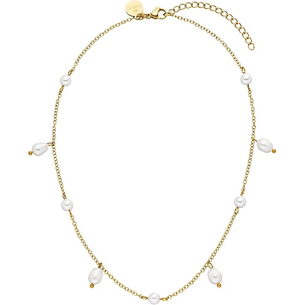 Purelei Kahakai Parure Bijoux Femme Acier Inoxydable - Collier Et Boucles D'Oreilles Perles Keshi