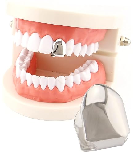 Set Denti Dorati In Rame Per Feste Hip Hop E Halloween - Decorazione Bling Con Cera Fissante
