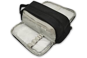 NEWUPZSI Piórnik z 3 przegródkami, przenośny, duży piórnik, kolor do przechowywania, ołówek, do biura, dla studentów, dziewcząt, chłopców, dorosłych, nastolatków, czarny, duży, Etui na wizytówki