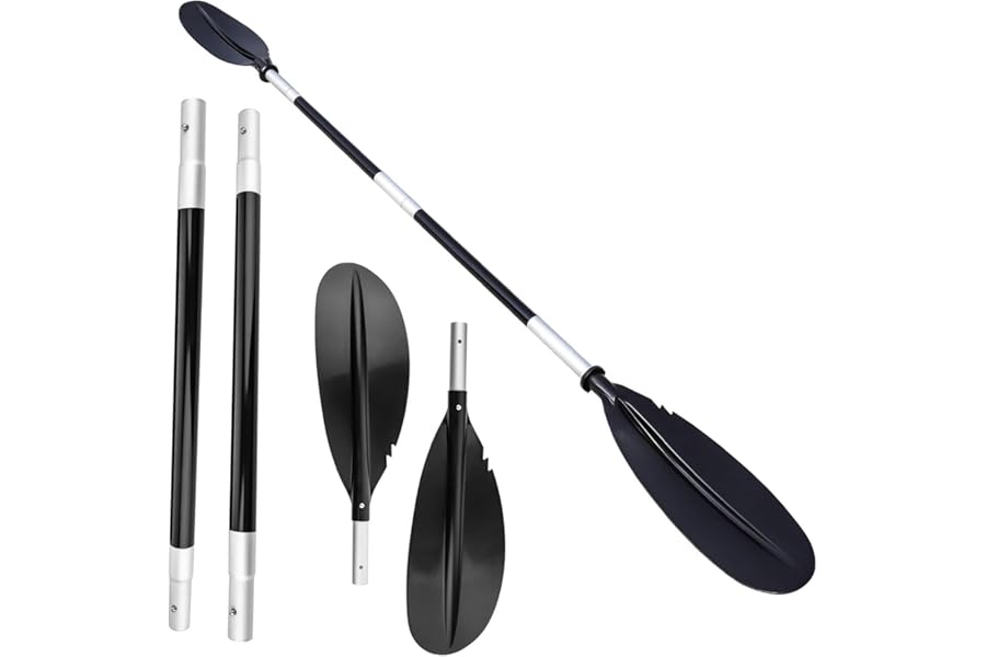 YORKING 221cm Kayak Paddle Lightweight Durable Detachable Aluminum Alloy Kayak Oar Adjustable Non-slip Handle for Motor Boat Oars Emergency boats Or Dinghy