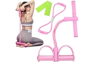 Lomdung Cuerda Elástica Multifunción con Banda de Resistencia de Figura 8 y Banda Elástica, Banda de Resistencia de Pedal, Cuerda de Tensión