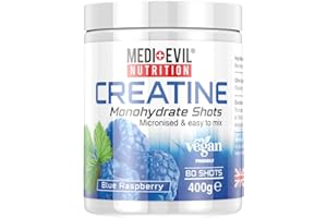 Medi-Evil Nutrition Creatine Monohydrate Shots Powder Form 400g (Blue Raspberry)