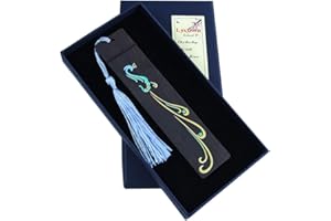 LYXTIORN Segnalibro in legno naturale con nappa, segnapagina in legno personalizzato per gli amanti dei libri, regalo di Natale con confezione regalo, fenice dipinta