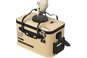 NAQQIOS Secchio da Pesca Portatile Pieghevole - Contenitore Multifunzionale per Esche e Pesci Vivi | Borsa da Campeggio