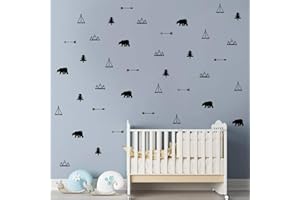 ufengke Nordycki las zwierzęta naklejki ścienne niedźwiedzie drzewo naklejki ścienne przedszkole sztuka ścienna dekoracja do dziecięcej sypialni salonu