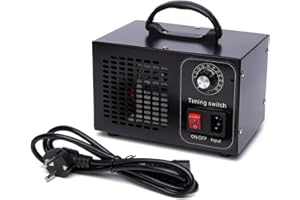 JEVUOYEE Générateur d'ozone 60 000 mg/heure, générateur d'ozone O3, purificateur d'air pour voiture avec minuterie de 60 minutes jusqu'à pour appartement, nettoyeur de désinfection climatique, générateur d'ozo