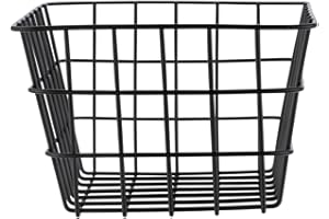 WENKO Badkorb Viana Schwarz matt, angesagter Aufbewahrungskorb im matten Finish, offenes Drahtdesign, hält Kosmetik, Bürste, Handtücher, etc. griffbereit, aus Metall, 18 x 25 x 12 cm
