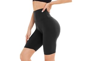 DDOBB Cycling Shorts Women High Waisted Black Soft Biker Yoga Pants Tummy Control Running Gym Workout Athletic Shorts