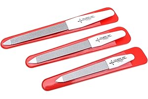 3er Set Saphir-Nagelfeilen [MADE IN SOLINGEN - GERMANY] - original Trumpf-As Nagelfeilen Naturnägel Nail File - Nagelfeile feilen Nägel - Für Maniküre und Pediküre - Fein und Grob in 3 Größen