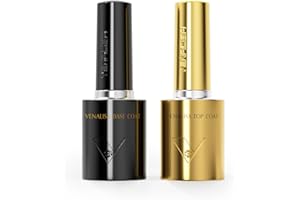 V VENALISA VENALISA Vernis Semi Permanent Top Coat & Base Coat,No Wipe Top Coat Gel UV Set,Vernis à ongles Gel Semi permanent Manucure Gel Nail Polish Pailletée