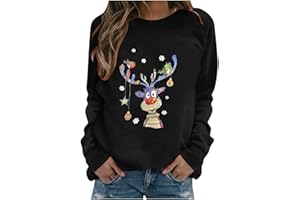 JOKELOMPLE Sudadera Mujer Sin Capucha Navidad - Sudaderas Divertido Estampado De NavideñO Jersey Navideno Familia Ugly Christmas Sweater Adolescente Chica Sudadera NavideñAs Blusas Abrigo