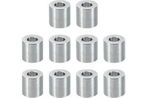 PATIKIL Entretoises en Aluminium M6, 10 Pièces d'Entretoises Métalliques en Aluminium 6,2 mm ID x 12 mm OD x 12 mm L Entretoise en Aluminium à Vis Ronde pour Vis de 1/4" ou M6