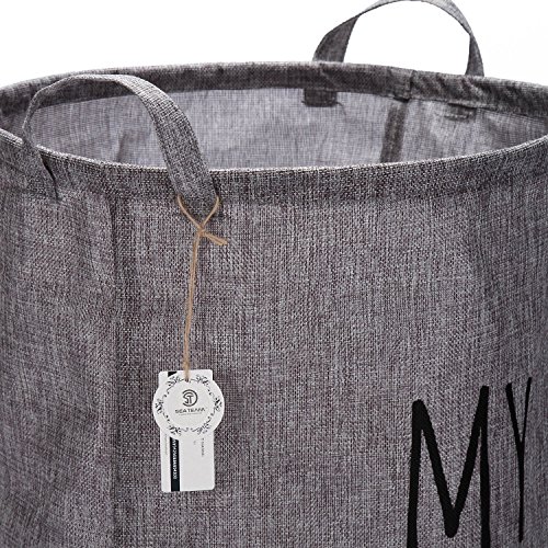 Sea Team Super großen faltbaren Baumwolle Stoff Wäschesammler Aufbewahrungskorb Aufbewahrung Handtasche grau - 5