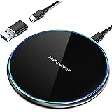 Caricatore Wireless 15W Caricatore Senza Fili Rapida Caricabatterie Wireless per iPhone 14 Pro Max/14/13/12/11/X/XS/8Plus,Sam
