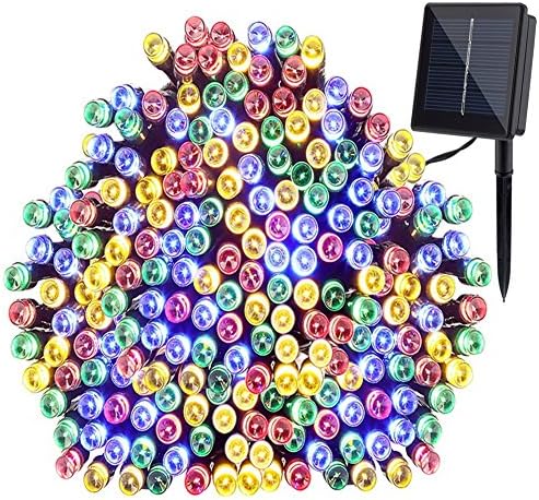 Solar String Lights, GDEALER 72ft 200 LED 8 Modes Solar Powered Waterproof Starry Fairy Outdoor String Lights Christmas Decoration Lights for Patio Gardens Homes Landscape Wedding Party-RGB (1 Pack)