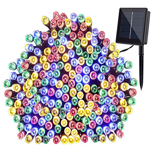 Solar String Lights, GDEALER 72ft 200 LED 8 Modes Solar Powered Waterproof Starry Fairy Outdoor String Lights Christmas Decoration Lights for Patio Gardens Homes Landscape Wedding Party-RGB (1 Pack)