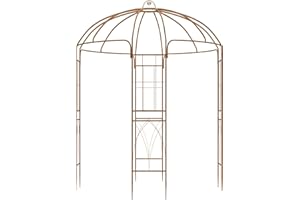 CLP Gartenpavillon wetterfest Keira, Rosenbogen mit Rankhilfe, 270x200 cm, Stahlgestell pulverbeschichtet, stabil & dekorativ für Terrasse, Farbe:braun