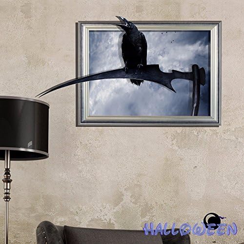 Cartoon decorative Painting Bedroom living room TV sofa background HD Dimensional 3D wall sticker Wallpaper (Crow) ,96x58cm