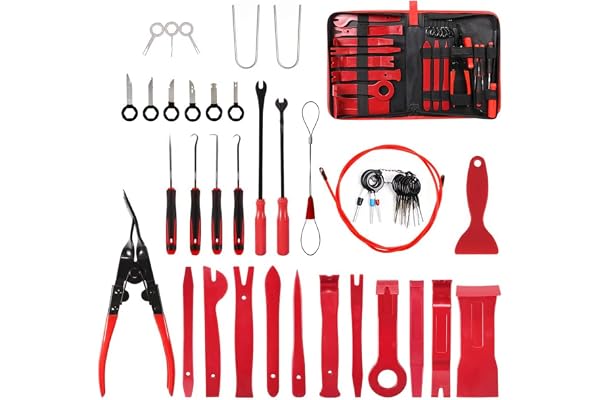 Aohoo Kit Outils de DéMontage Garnitures Voiture,43tlg Outils Demontage Plastique Voiture pour Demontage Radio,Audio,Garniture Intérieure,Dash,Tableau de Bord(Haute Dureté, mais n’abîme Pas la Auto)