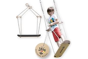 Schildkröt Skateboard Schaukel, außergewöhnliche Holzschaukel für Geschicklichkeit, Balance und Koordination, Anti-Rutsch Struktur, stehend in der Luft skaten oder sitzend schaukeln, 970519