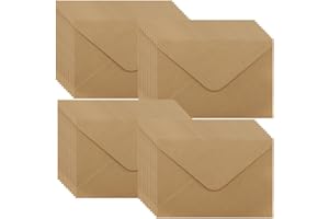 WYAN Mini Envelopes-40 Pack 15.5 * 10.5cm Brown Classic Flap Envelopes,Small Parts Envelopes,for Gift,Greeting Cards,Wedding,Business,Invitation(Card and Glue not Included)